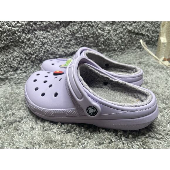 Crocs Classic Clog Purple Womens Size 7 Lined Shoes Preowned - Picture 3 of 14